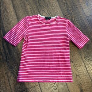 Ralph Lauren Pink and White Striped Short Sleeve Shirt